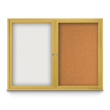 United Visual Products Corkboard, Synthtc Forbo/ Brnz, 48" x 36" UV431H-BRONZE-FORBO